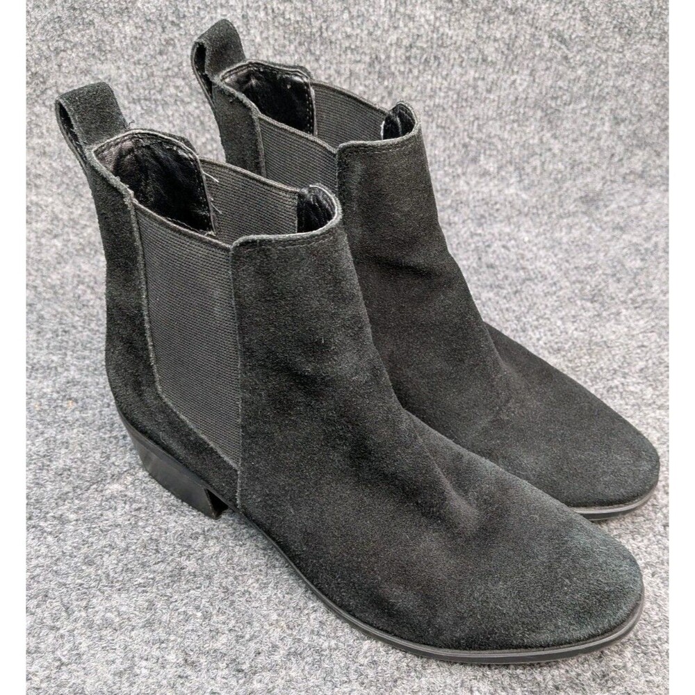 Steve Madden Women’s Black Suede Chelsea Ankle Boots Size 7.5 Pointed Toe...